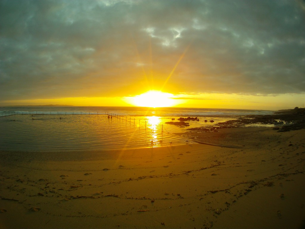 Shore on the sunrise